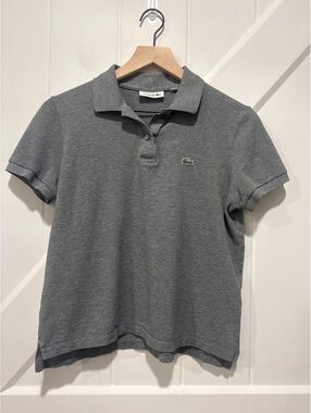 Lacoste Women's Regular Fit Gray Polo Shirt, Size 38